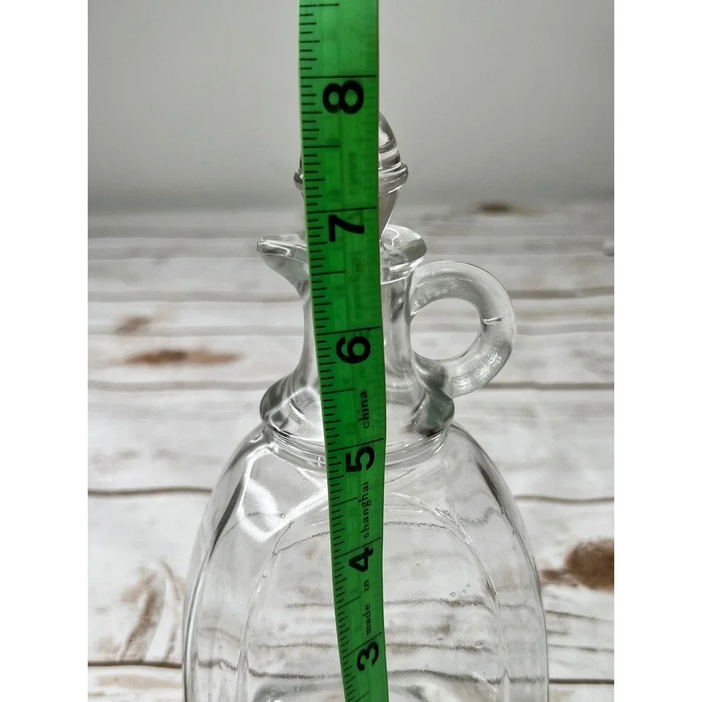 Vintage Handled Glass Cruet Bottle Clear 1923‎ 1924 Patent Dates 7.5in